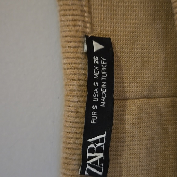 Zara Elegant Beige Short Sleeve Dress Size S - Picture 5 of 6